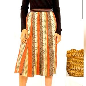 THML Pleated Patterned Skirt In Multi